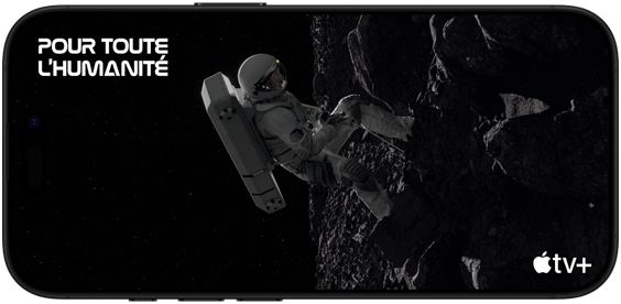 Une scène de Lune rouge, le premier épisode de la série Apple TV plus Pour toute l’humanité, affichée sur iPhone 16 Pro