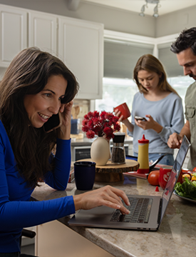 mother and daughter looking at phone
